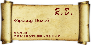 Répássy Dezső névjegykártya
